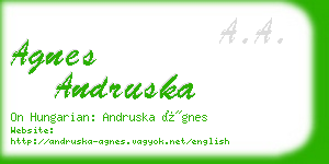 agnes andruska business card